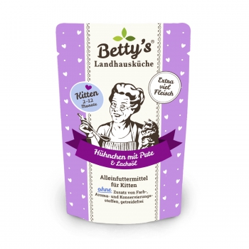 Bettys  Landhausküche Frischebeutel Kitten Hühnchen mit Pute 100g