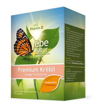 lebe natur® Krillöl Premium + Vitamin D3 + Vitamin K2 + Astaxanthin 80er