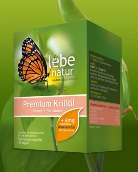 lebe natur® Krillöl Premium mit 6 mg Astaxanthin/Tds. 100er