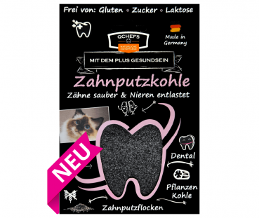 Qchefs Zahnputzkohle Katze 70g