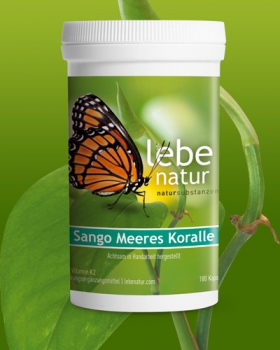 lebe natur® Sango Meeres Koralle mit Vitamin K2 180er