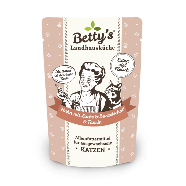 Betty`s Landhausküche Frischebeutel Huhn mit Lachs & Borretschöl 100g