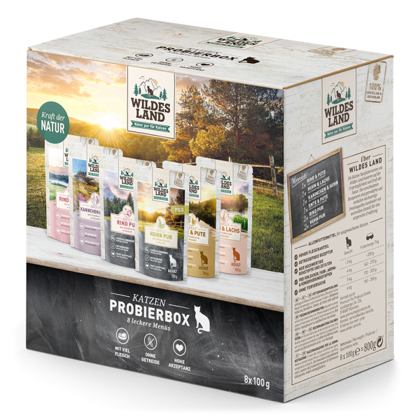 Wildes Land Katze Probierbox 8x100g