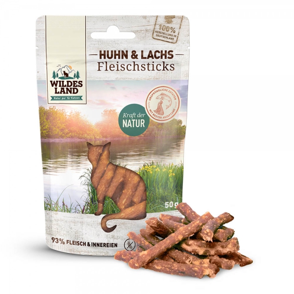 Wildes Land Fleischsticks Huhn&Lachs 50g